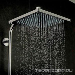 Смеситель для душа со стационарн. верхним душем квадрат 240х240мм, ручной душ, шланг 160см, кронштейн в компл.,(цв.хром),  E Showerpipe Hansgrohe Crometta 27284000