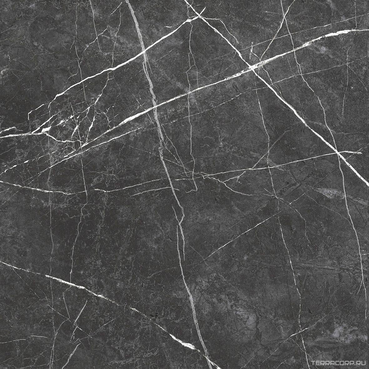 Керамогранит ProGRES Ceramica Marble line dark grey матовый серый темный 60х60 Серый, фото 3