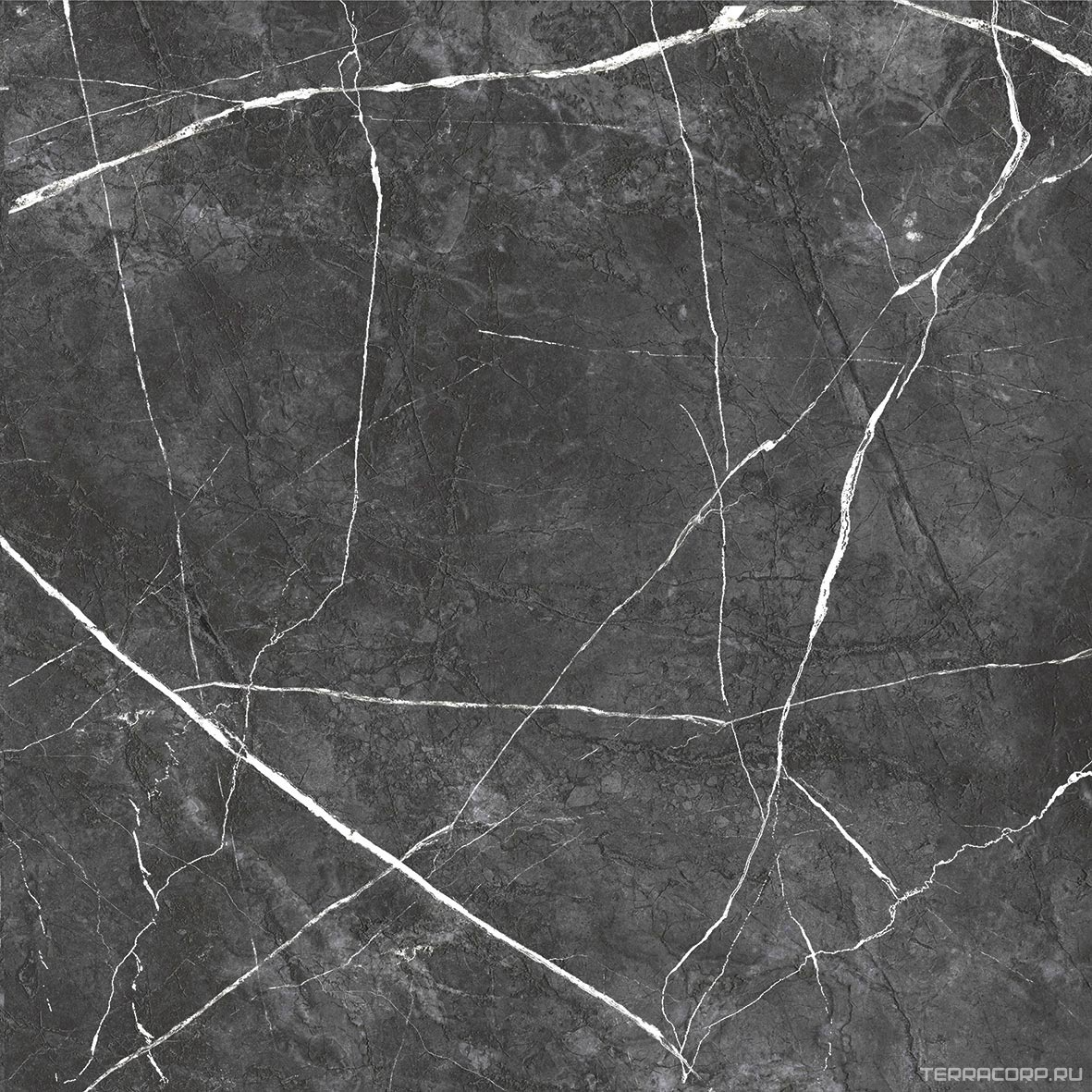 Керамогранит ProGRES Ceramica Marble line dark grey матовый серый темный 60х60 Серый, фото 4