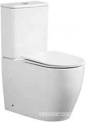 Унитаз-компакт с бачком, напольный, безободковый, смыв торнадо, крышка-сиденье с микролифт в комплекте, цв.белый