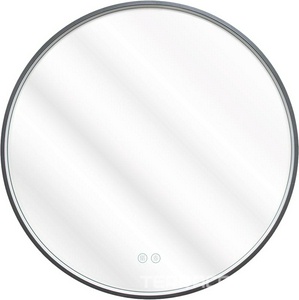 Зеркало круглое 700х700, LED-подсветка с диммером, сенсорный выключатель, подогрев, цвет серый матовый Azario Димион АZ-LED010825