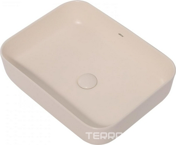 Раковина накладная на столешницу, прямоугольная, 500х390хh140мм, без отв.д/смесит., без перелива, (цв. светло-бежевая матовая),  ZZ Abber Rechteck AC2202MBE