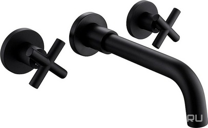 Смеситель для раковины, встраиваемый в стену, внутрен. часть в компл., (цв.черный матовый), Wasser Kreis ZZ
