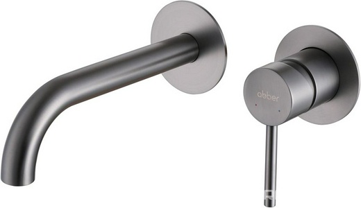 Смеситель для раковины, встраиваемый в стену, внутрен. часть в компл., (цв.никель),  ZZ Abber Wasser Kreis AF8112NG