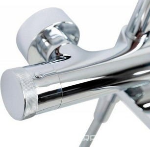 Смеситель для ванны, со стационарным верхнем душем d25,4см., душевая лейка, шланг в компл., (цв.хром),  ZZ Cezares Lux LUX-CVD-01