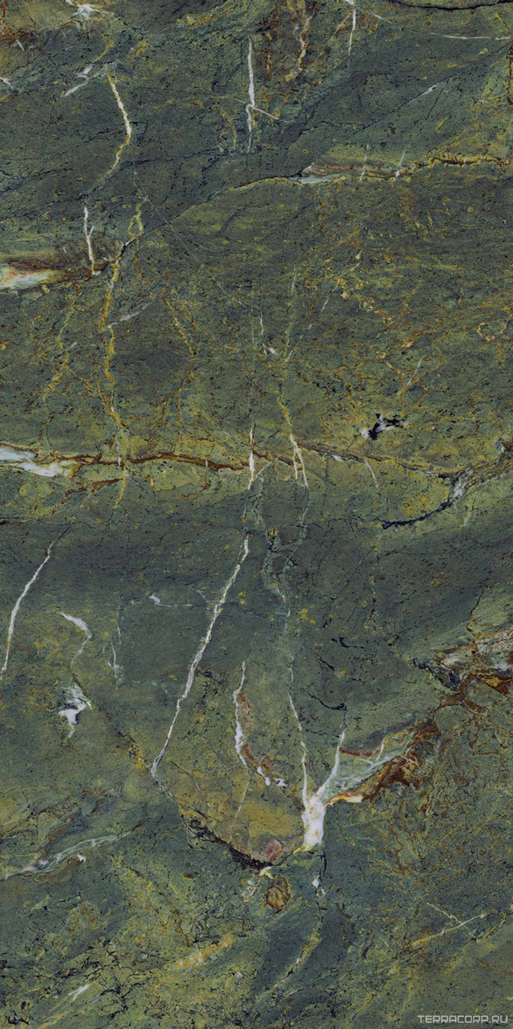 Керамогранит Ariostea Ultra Marmi Verde Karzai Lucidato (Shiny) 6 mm 75x150 Коричневый, фото 4