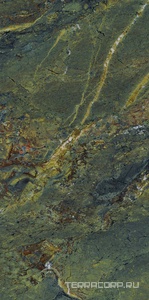 Керамогранит Ariostea Ultra Marmi Verde Karzai Lucidato (Shiny) 6 mm 75x150 Коричневый 