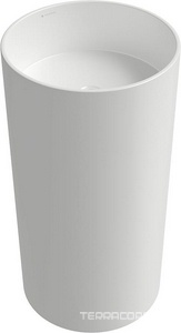 Раковина 450х450хh850мм, напольная, круглая, без отв.д/смес., без перелива, крепеж в компл., (керамика цв.белый),  ZZ Aqueduto ТОДО TOD0110