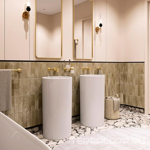 Раковина 450х450хh850мм, напольная, круглая, без отв.д/смес., без перелива, крепеж в компл., (керамика цв.белый),  ZZ Aqueduto ТОДО TOD0110