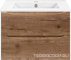 База под раковину подвесная, 2 выкатных ящика,704x394x500мм, без раковины, (цв.V.Oak),  ZZ Vincea Mia Slim VMC-2MC700S1VO