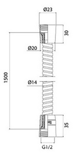 Шланг для душа, нерж.сталь, 150 см , цв.хром Iddis Optima Home A50211 1.5