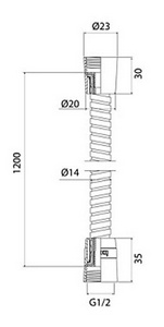 Шланг для душа, нерж.сталь, 120 см , цв.хром Iddis Optima Home A50211 1.2