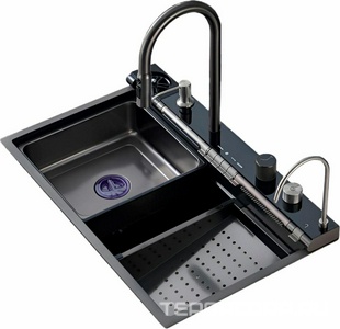 Многофункциональная кухонная мойка Ceruttispa GLORIA Pro nano black (графит) из нержавеющей стали (750х460х230) ZZ Cerutti Spa Gloria 10578