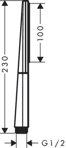 Душевая лейка "палочка", 1 тип струи, (цв.матовый белый),  ZZ Hansgrohe Rainfinity 26866700