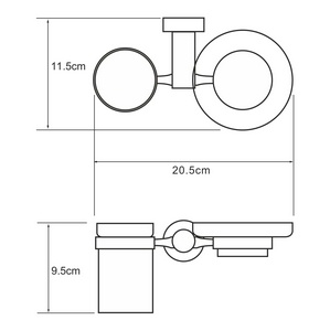 Держатель мыльницы и стакана, настенный, хром, Donau Wasserkraft donau K-9426