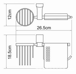 Держатель для туалетной бумаги и освежителя, настенный, хром, Leine Wasserkraft leine K-5059