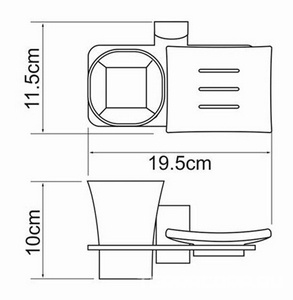 Держатель мыльницы и стакана, настенный, хром, Leine Wasserkraft leine K-5026