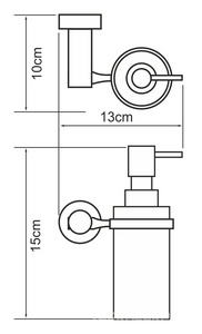 Дозатор для жидкого мыла, настенный, хром, Donau Wasserkraft donau K-9499