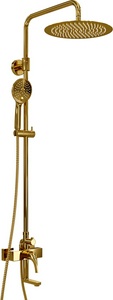 Душевой комплект со смесителем  7100, PVD-покрытие "глянцевое золото"  ZZ Wasserkraft Sauer A17101