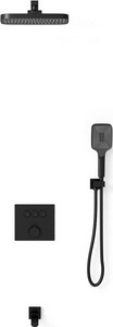 Душевой к-т: смеситель встр.в стену, верхний душ 315х210мм, излив, ручн.душ, шланг, кронштейн совмещ.со шланг.подсоед.,, (цв.черный матовый),Vincea ZZ Vincea Универсал VSFW-4311MB