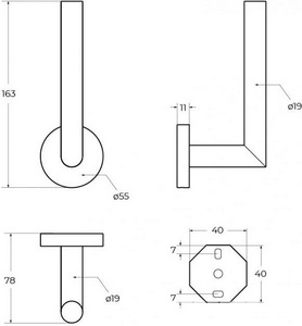 Держатель для запасного рулона т/б, (цв.оружейная сталь), Relax ZZ Cezares relax RELAX-PHV-GM