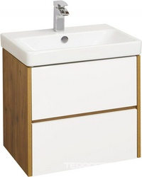 Тумба подвесная 70 см (без раковины Адриана-70 ) цвет белый/дуб рустикальный ZZ