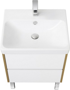 Тумба подвесная 70 см (без раковины Адриана-70 ) цвет белый/дуб рустикальный ZZ Aquaton Сканди 1A251801SDZ90