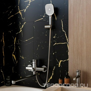 Смеситель для ванны, с длинным изливом, (цв.сталь PVD (PA)),  ZZ Urbatec Evolution EV22853PA