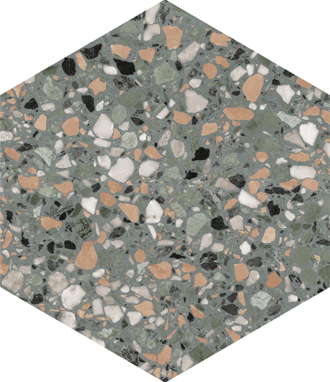 Керамогранит DNA Terrazzo Teal 32x36.8 Комбинированный, фото 3