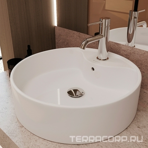 Донный клапан для сливного отверстия раковин/биде с переливом и без перелива, Push-Open, G 1 1/4, (крышка слива пластик цв.хром), Aqueduto  Aqueduto RALO RAL0200