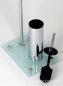 Напольная стойка, 2 держ. туалет. бумаги с крышкой и без крышки, ерш напольный металл, держатель освежителя, металл, матовое стекло ZZ Wasserkraft Универсал K-1264