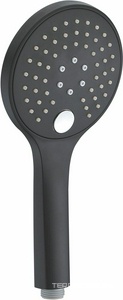 Душевая лейка, 3-функциональная, без шланга, цв.черный ZZ Wasserkraft Универсал A078