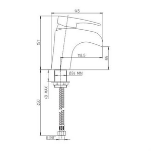 Смеситель для раковины, c д/к, излив каскад, (цв.хром),  ZZ Paini Ovo 86CR211WFKM