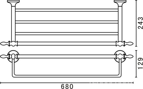 Полка для полотенец 680мм (цв. бронза),  ZZ Art & Max Bohemia AM-4222-Br