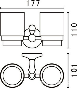 Стакан настенный двойной (цв. бронза / керамика),  ZZ Art & Max Antic Cristal AM-E-2688SJ-Br