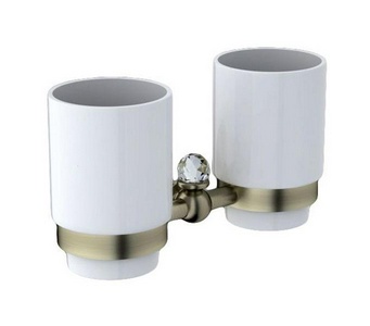 Стакан настенный двойной (цв. бронза / керамика),  ZZ Art & Max Antic Cristal AM-E-2688SJ-Br