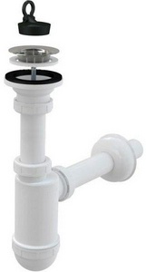 Сифон для раковины с выруском в пол, (пластик цв.белый), Flaminia ZZ Flaminia Универсал FMT/SIF