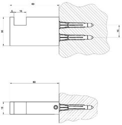 Крючок настенный (цв. 099 черный XL), Rettangolo ZZ