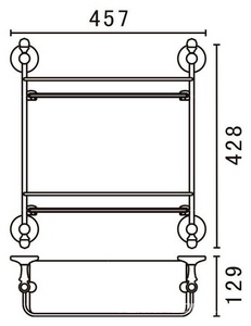 Полочка двойная (цв. бронза / стекло прозрачное),  ZZ Art & Max Antic Cristal AM-E-2682BSJ-Br