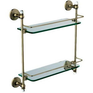 Полочка двойная (цв. бронза / стекло прозрачное),  ZZ Art & Max Antic Cristal AM-E-2682BSJ-Br