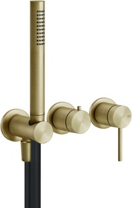 Смеситель для душа, встраив. в стену, на 2 потребит.,лейка,шланг,кронштейн в компл.,БЕЗ встраив.части арт.54139 239, (цв.Brass Brushed),  ZZ Gessi Gessi 316 54039 727