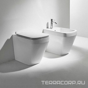 Унитаз пристенный 56x36см, безободковый, установка со скрытым бачком смыва, без сиденья, и креплений к стене арт. F 91,  (цв.белый),  ZZ Simas Baden Baden BB01bi