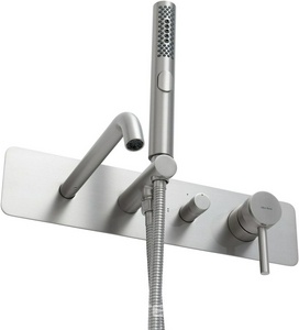 Смеситель для ванны, встраиваемый в стену, шланг, лейка, внутренняя часть в компл., (цв.браш.никель),  ZZ Allen Brau Priority 5.31A06-BN