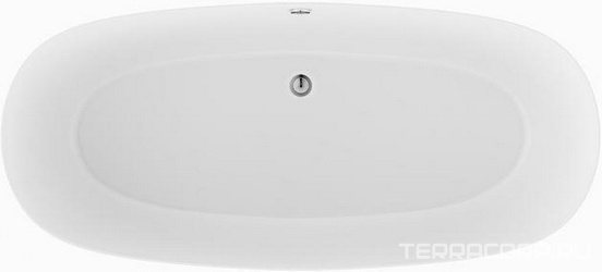 Ванна отдельностоящая 1600x750xh630мм, без слива-перелива, литой мрамор цв.белый глянец., Атрия ZZ