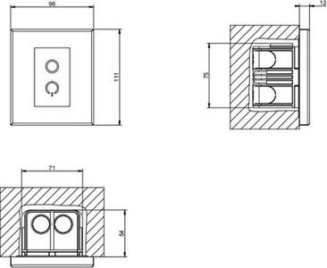 Сенсорная панель управления хромотерапией для встраиваемых в потолок душевых систем, (цв.Black Metal PVD),  ZZ Gessi Afilo RIR5255 706