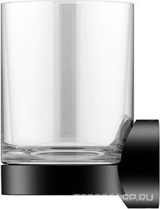 Стакан настенный, (цв.черный матовый, хрусталь прозрачный),  ZZ Keuco Reva 12850 379000