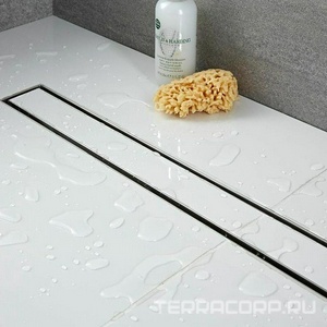 Дренажный канал 1200мм, готов к-т, сифон d50мм, затвор сухой/гидро., накладка для плитки, (цв.хром), RGW SDR-08 ZZ RGW Универсал 21210812-011