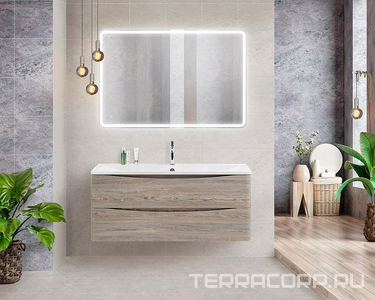 База под раковину подвесная с двумя выкатными ящиками, 1200x450x500мм, без раковины, (цв.Pino Scania), Acqua ZZ BelBagno ACQUA ACQUA-1200-2C-SO-PS