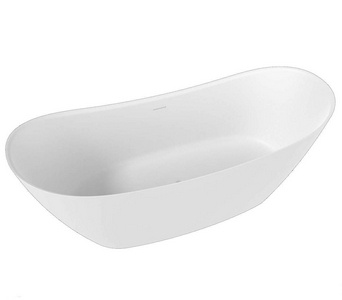 Ванна 1700х750хh690мм, отдельностоящая, литой камень S-Stone, матовая, нажимной слив камень в цвет ванны,  170 ZZ Salini Noemi 101722M