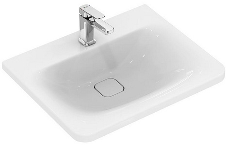 Раковина 600х490мм, с 1 отв.д/смесит. (керамическая накладка слива в компл.) TONIC IIZZ Ideal Standard Tonic II K083701